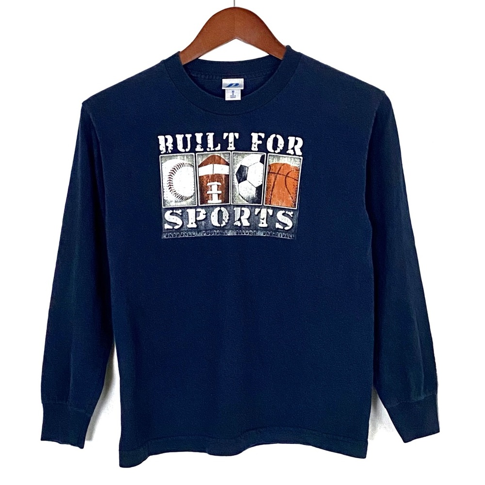 ProSpirit Navy Long Sleeve Built For Sports Graphic Tee Crewneck T-Shirt M (8)